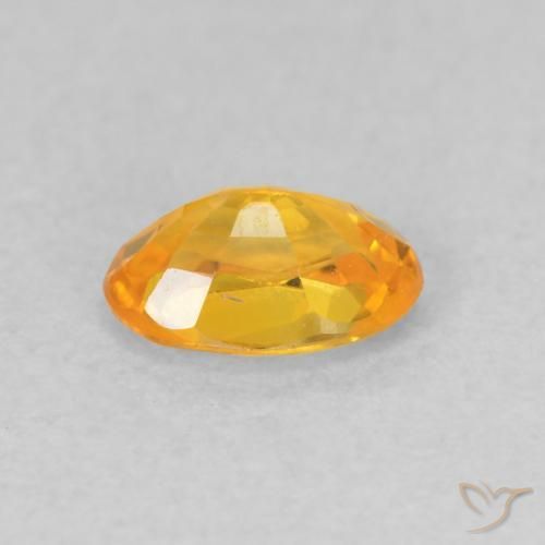 Sapphire Gemstone in 6 x 4 mm (calibrated) Size for Sale, Sapphire Stone in Medium Light Orange-Gold Color