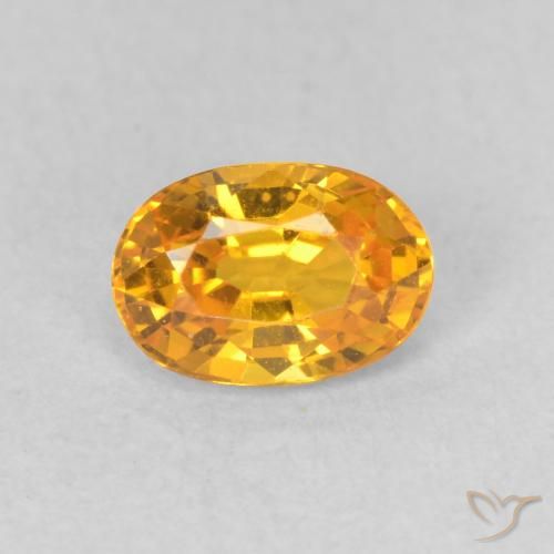 0.67ct Natural Orange-Gold Sapphire, Oval, VVS-VS