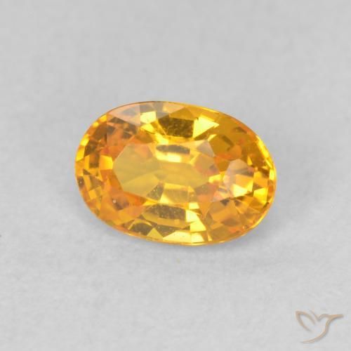 0.67 ct Golden Sapphire Stone, Natural Sapphire in Oval Facet Shape for Sale