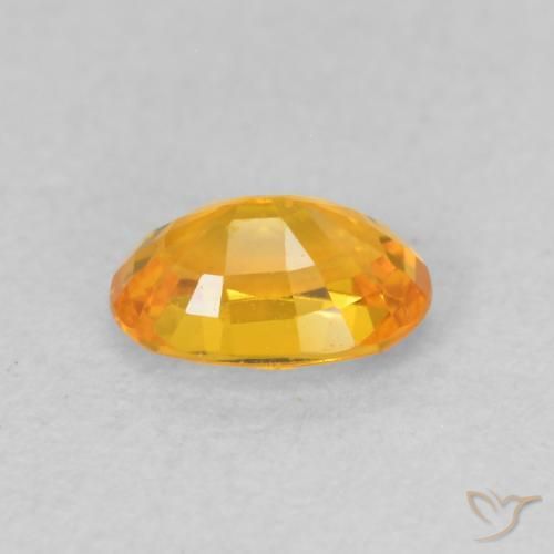 Sapphire Gemstone in 6 x 4.2 mm Size for Sale, Sapphire Stone in Orange-Gold Color