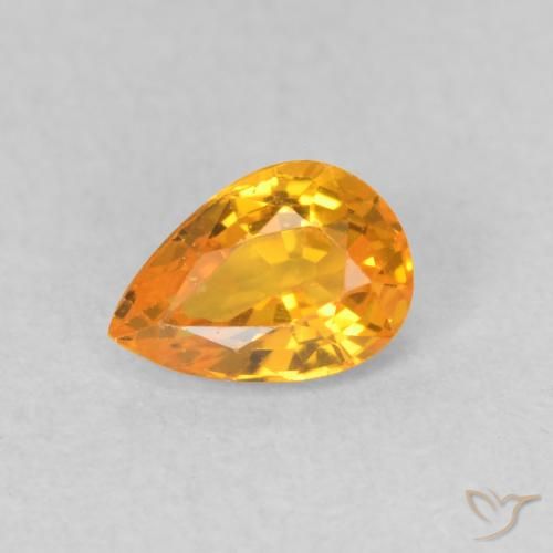 0.51ct Natural Orange-Gold Sapphire, Pear Shape, VVS-VS