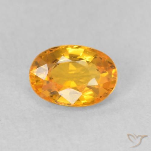 0.67 ct Golden Sapphire Gemstone, Sapphire Gem in Oval Facet Shape for Sale.