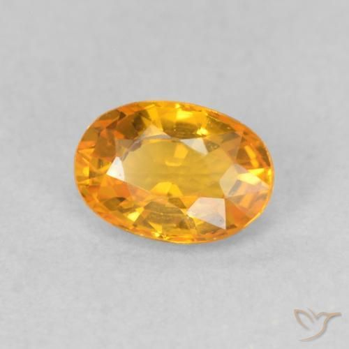 0.67 ct Golden Sapphire Stone, Natural Sapphire in Oval Facet Shape for Sale
