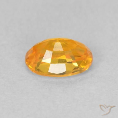 Sapphire Gemstone in 6 x 4.3 mm Size for Sale, Sapphire Stone in Medium Orange Color