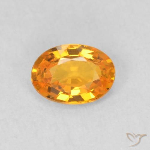 0.53ct Natural Medium Orange Sapphire, Oval, VVS-VS