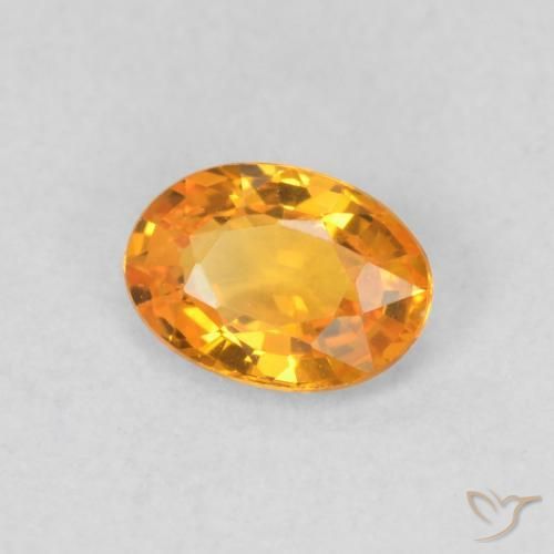 0.53 ct Golden Sapphire Stone, Natural Sapphire in Oval Facet Shape for Sale