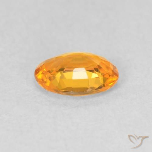 Sapphire Gemstone in 6 x 4 mm (calibrated) Size for Sale, Sapphire Stone in Medium Orange Color