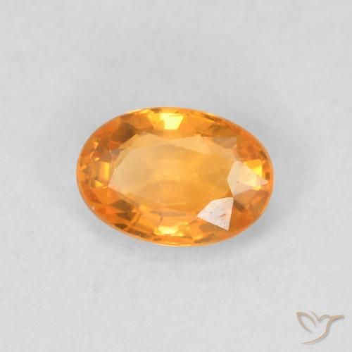 0.57 ct Golden Sapphire Stone, Natural Sapphire in Oval Facet Shape for Sale