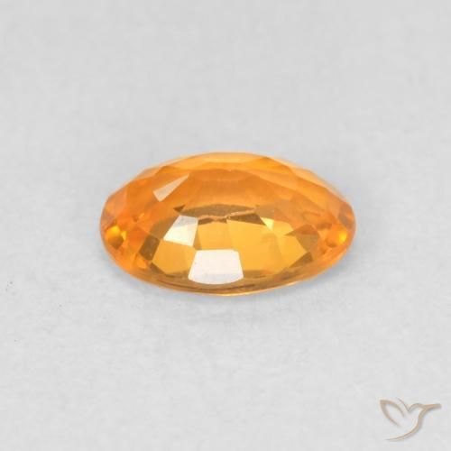 Sapphire Gemstone in 6 x 4 mm (calibrated) Size for Sale, Sapphire Stone in Orange-Gold Color