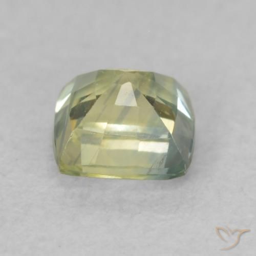 Sapphire Gemstone in 4.3 x 4.2 mm Size for Sale, Sapphire Stone in Yellowish Green Color