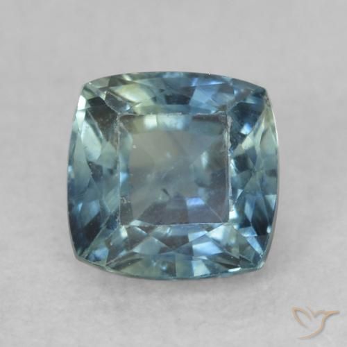 0.68ct Natural Light Blue-Green Sapphire, Cushion, VS-SI