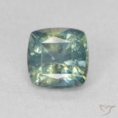 0.74ct Natural Greenish Blue Sapphire, Cushion, VS-SI