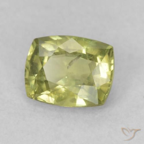 0.70 ct Green Sapphire Stone, Natural Sapphire in Cushion-Cut Shape for Sale