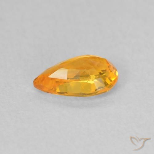 Sapphire Gemstone in 6 x 3.8 mm Size for Sale, Sapphire Stone in Bright Orange Color