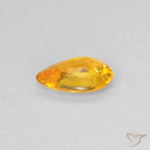 Sapphire Gemstone in 5.7 x 4 mm Size for Sale, Sapphire Stone in Bright Orange Color