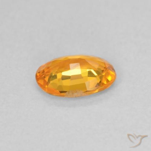 Sapphire Gemstone in 6 x 4 mm (calibrated) Size for Sale, Sapphire Stone in Bright Orange Color
