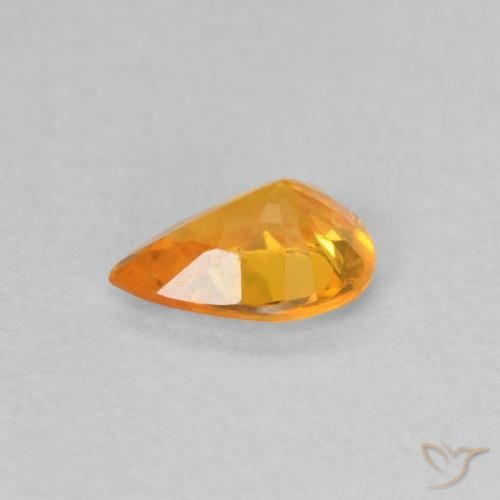 Sapphire Gemstone in 6 x 4 mm (calibrated) Size for Sale, Sapphire Stone in Bright Orange Color