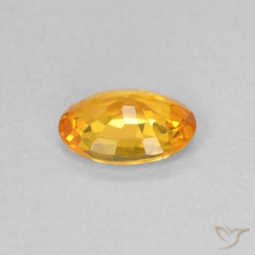 Sapphire Gemstone in 5.9 x 4.2 mm Size for Sale, Sapphire Stone in Bright Orange Color