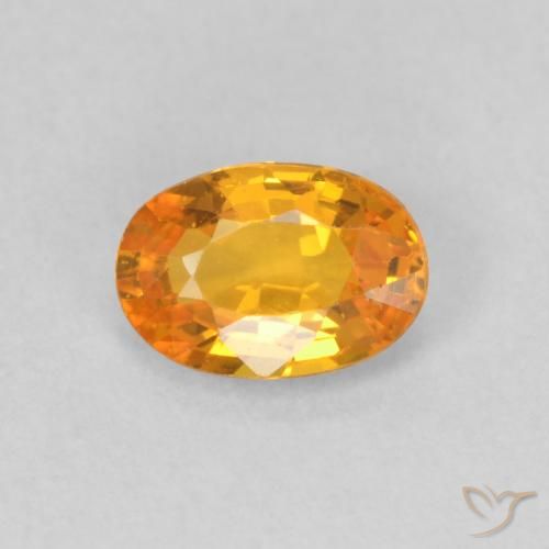 0.62 ct Orange Sapphire Gemstone, Sapphire Gem in Oval Facet Shape for Sale.