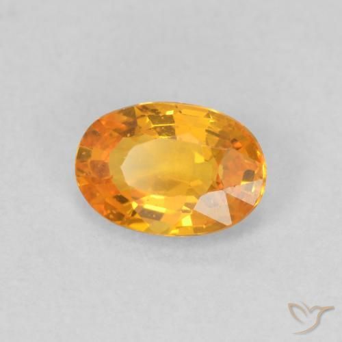 0.62 ct Orange Sapphire Stone, Natural Sapphire in Oval Facet Shape for Sale