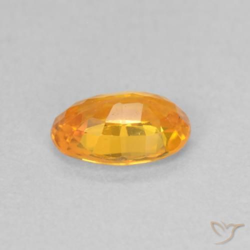 Sapphire Gemstone in 6.1 x 4.2 mm Size for Sale, Sapphire Stone in Medium Orange Color