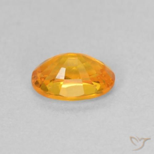 Sapphire Gemstone in 6 x 4 mm (calibrated) Size for Sale, Sapphire Stone in Apricot Orange Color