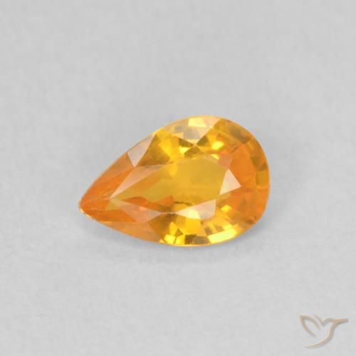 0.40ct Natural Apricot Orange Sapphire, Pear Shape, VS