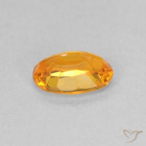 Sapphire Gemstone in 6 x 4 mm (calibrated) Size for Sale, Sapphire Stone in Bright Orange Color