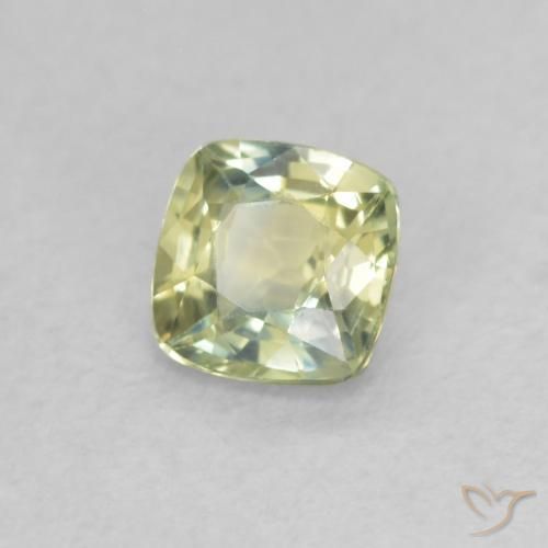 0.48 ct Green Sapphire Stone, Natural Sapphire in Cushion-Cut Shape for Sale