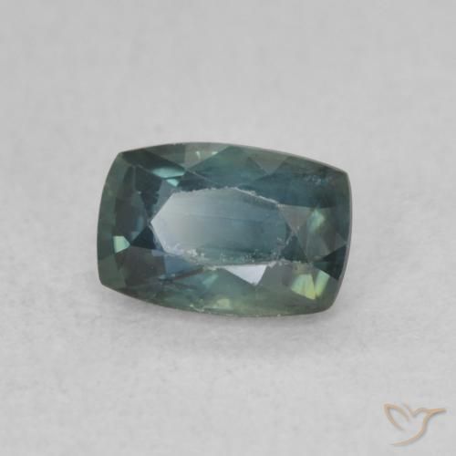 0.78 ct Green Sapphire Stone, Natural Sapphire in Cushion-Cut Shape for Sale