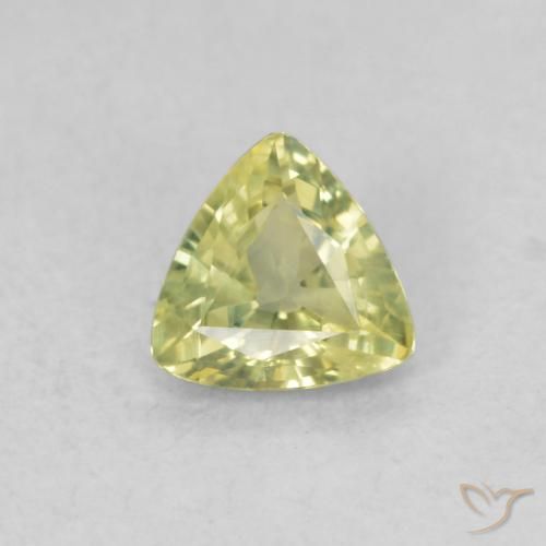 0.49ct Natural Yellowish Green Sapphire, Trillion, VS