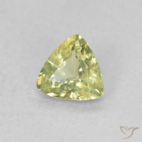 0.49 ct Green Sapphire Stone, Natural Sapphire in Trillion Facet Shape for Sale