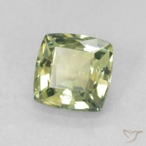 0.79 ct Green Sapphire Stone, Natural Sapphire in Cushion-Cut Shape for Sale