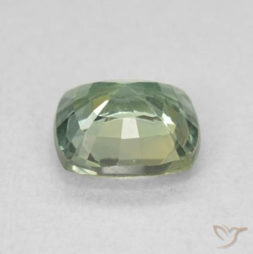 Sapphire Gemstone in 5.5 x 5.5 mm Size for Sale, Sapphire Stone in Light Sage Green Color