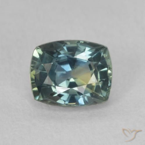 0.74ct Natural Teal Sapphire, Cushion, VVS-VS