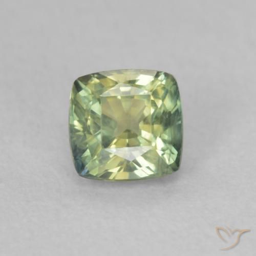 0.50ct Natural Yellowish Green Sapphire, Cushion, VVS-VS