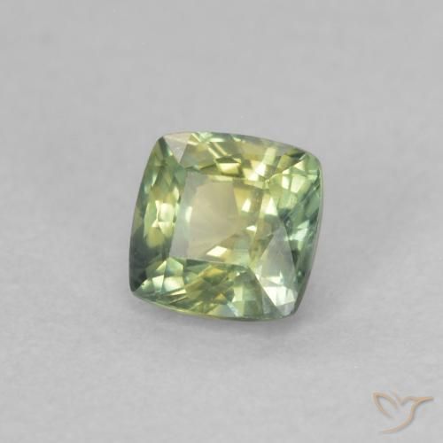 0.50 ct Green Sapphire Stone, Natural Sapphire in Cushion-Cut Shape for Sale