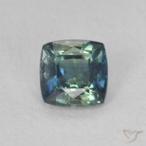 0.53ct Natural Teal Blue Sapphire, Cushion, VVS-VS