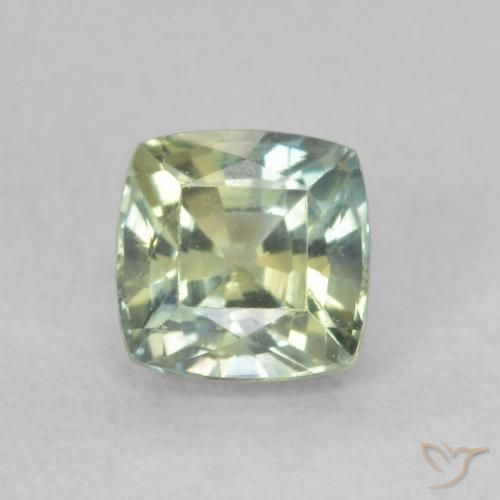 0.59ct Natural Light Sage Green Sapphire, Cushion, VS