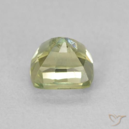 Sapphire Gemstone in 4.3 x 4.3 mm Size for Sale, Sapphire Stone in Light Sage Green Color