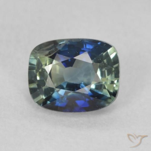 0.60ct Natural Teal Sapphire, Cushion, VS