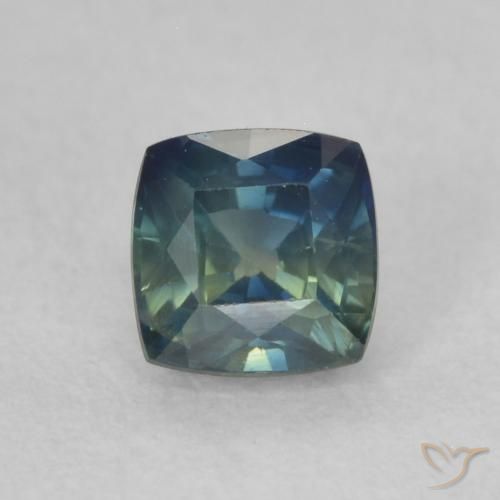 0.54ct Natural Teal Sapphire, Cushion, VS