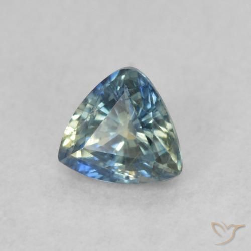 0.40 ct Multicolor Sapphire Stone, Natural Sapphire in Trillion Facet Shape for Sale