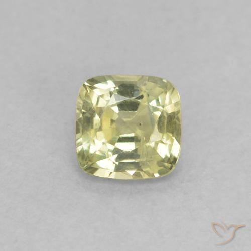 0.38ct Natural Light Yellow Sapphire, Cushion, VS