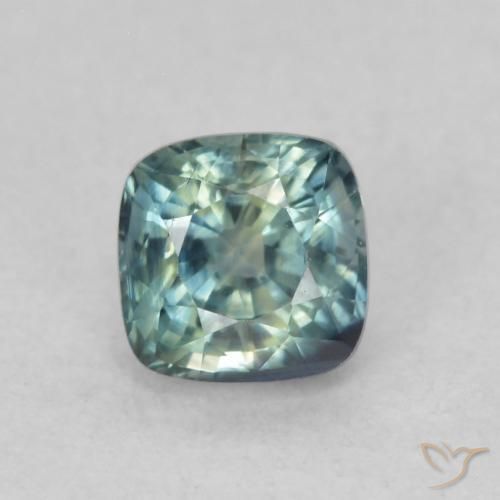 0.67ct Natural Teal Sapphire, Cushion, VS