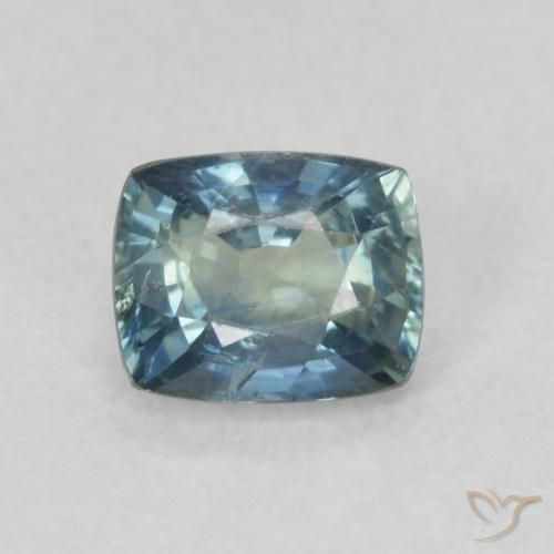 0.85ct Natural Teal Blue Sapphire, Cushion, VS
