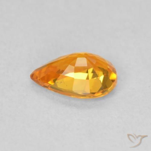 Sapphire Gemstone in 6 x 4 mm (calibrated) Size for Sale, Sapphire Stone in Bright Orange Color
