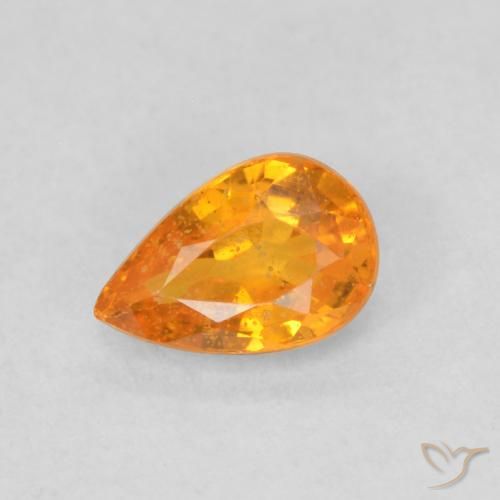 0.56ct Natural Apricot Orange Sapphire, Pear Shape, VS