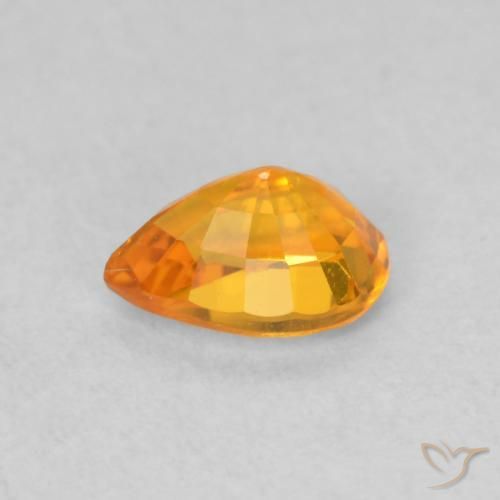 Sapphire Gemstone in 6 x 4 mm (calibrated) Size for Sale, Sapphire Stone in Apricot Orange Color
