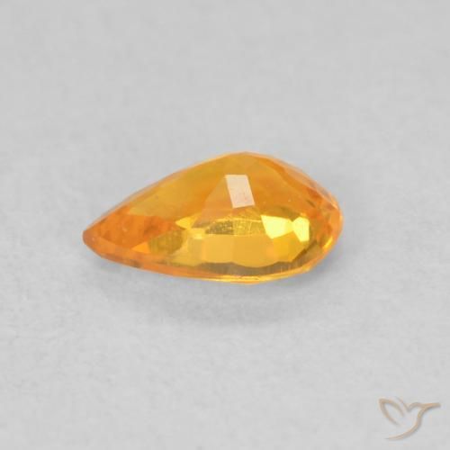 Sapphire Gemstone in 6 x 4 mm (calibrated) Size for Sale, Sapphire Stone in Bright Orange Color
